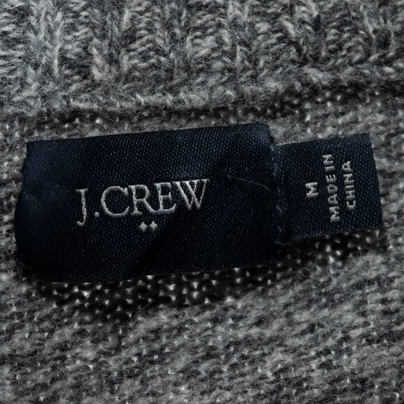J. Crew Women's 100% Lambswool 1/4 zip pull over gray sweater | Medium - Picture 2 of 5